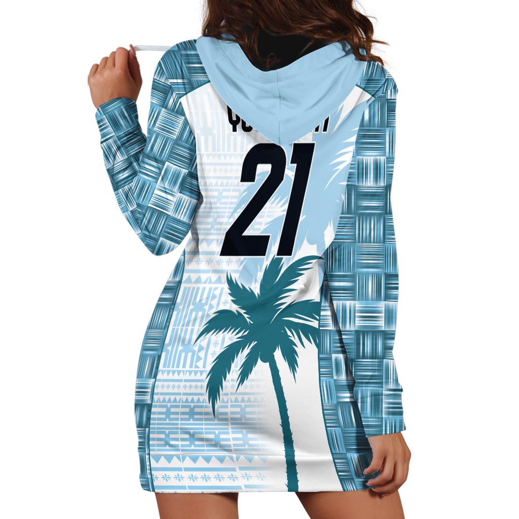 Custom Fiji Rugby Hoodie Dress History Champions World Cup 7s - Bllue LT9 - Polynesian Pride
