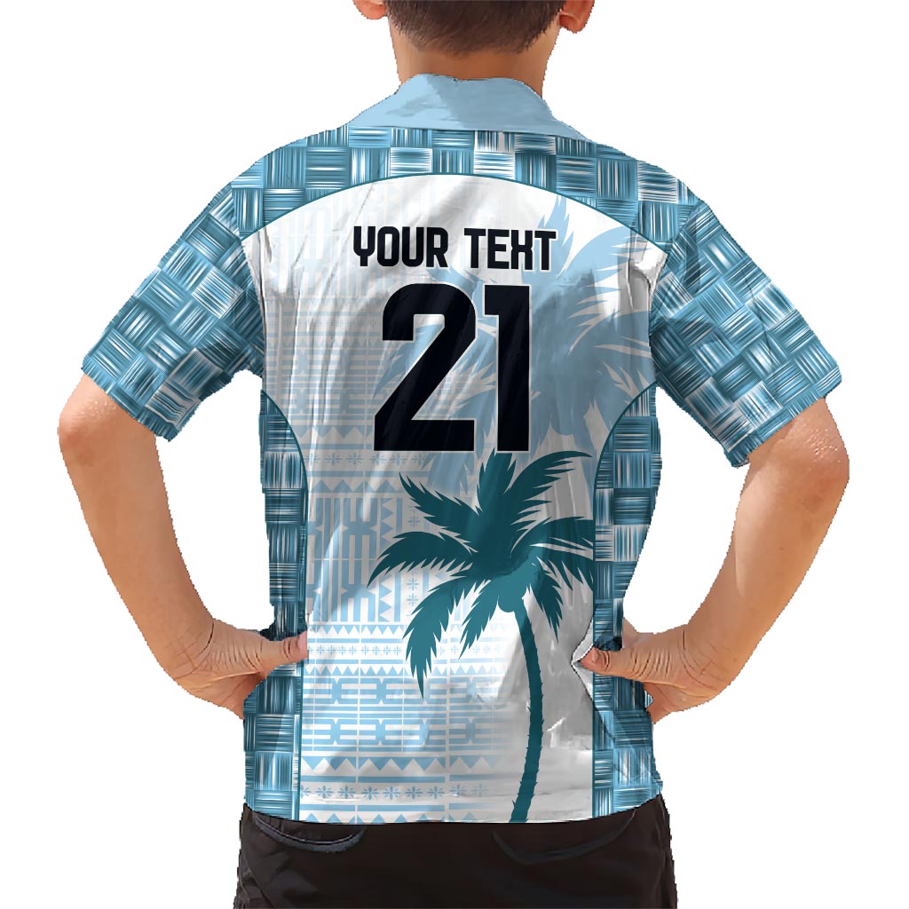 Custom Fiji Rugby Kid Hawaiian Shirt History Champions World Cup 7s - Bllue LT9 - Polynesian Pride