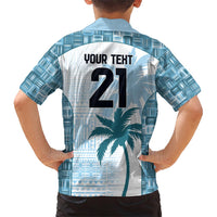 Custom Fiji Rugby Kid Hawaiian Shirt History Champions World Cup 7s - Bllue LT9 - Polynesian Pride