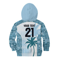 Custom Fiji Rugby Kid Hoodie History Champions World Cup 7s - Bllue LT9 - Polynesian Pride