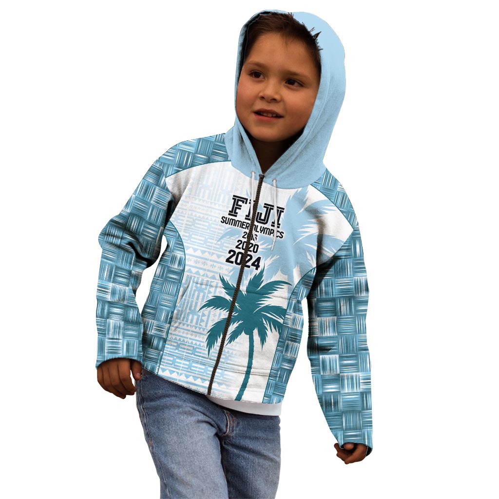 Custom Fiji Rugby Kid Hoodie History Champions World Cup 7s - Bllue LT9 - Polynesian Pride