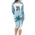 Custom Fiji Rugby Long Sleeve Bodycon Dress History Champions World Cup 7s - Bllue