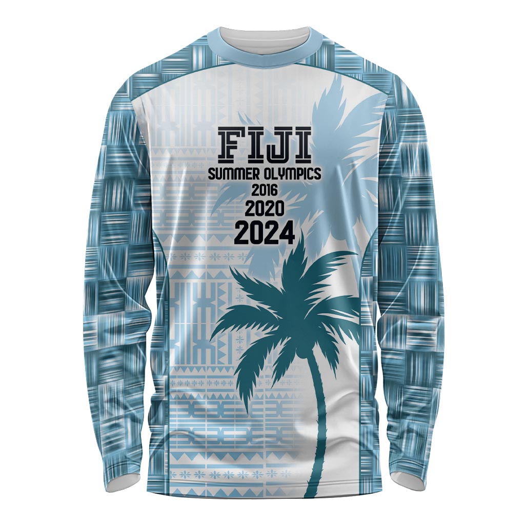 Custom Fiji Rugby Long Sleeve Shirt History Champions World Cup 7s - Bllue LT9 Unisex Blue - Polynesian Pride