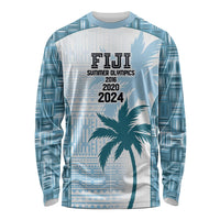 Custom Fiji Rugby Long Sleeve Shirt History Champions World Cup 7s - Bllue LT9 Unisex Blue - Polynesian Pride