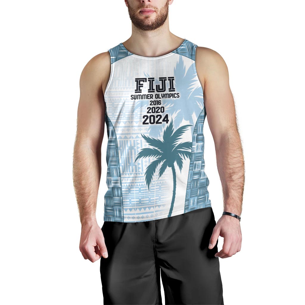 Custom Fiji Rugby Men Tank Top History Champions World Cup 7s - Bllue LT9 - Polynesian Pride