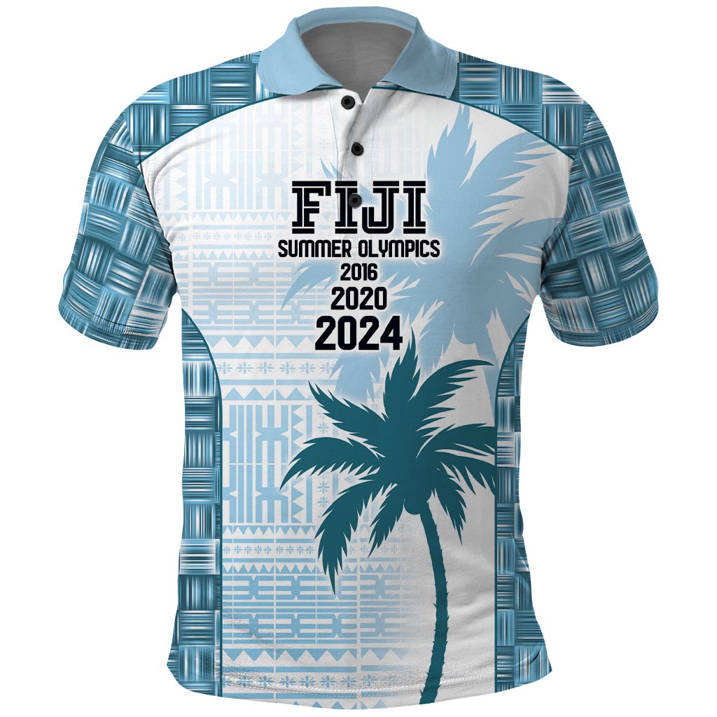 Custom Fiji Rugby Polo Shirt History Champions World Cup 7s - Bllue LT9 Blue - Polynesian Pride