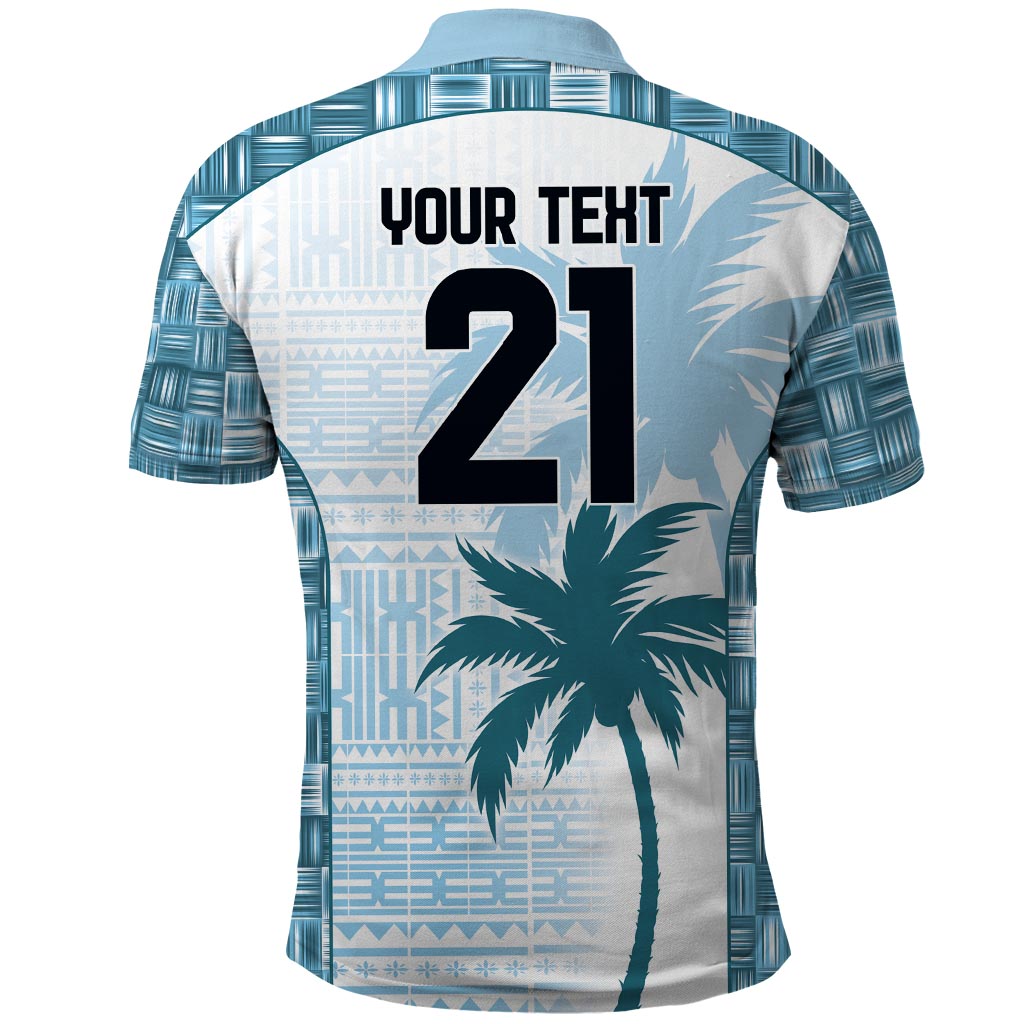 Custom Fiji Rugby Polo Shirt History Champions World Cup 7s - Bllue LT9 - Polynesian Pride