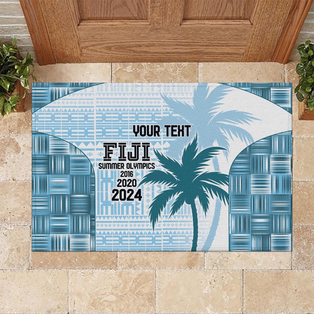 Custom Fiji Rugby Rubber Doormat History Champions World Cup 7s - Bllue LT9 Blue - Polynesian Pride