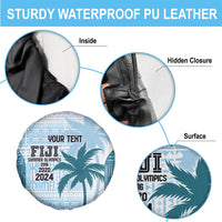 Custom Fiji Rugby Spare Tire Cover History Champions World Cup 7s - Bllue LT9 - Polynesian Pride