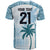 Custom Fiji Rugby T Shirt History Champions World Cup 7s - Bllue