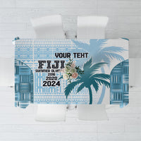Custom Fiji Rugby Tablecloth History Champions World Cup 7s - Bllue LT9 Blue - Polynesian Pride