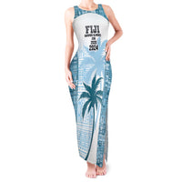 Custom Fiji Rugby Tank Maxi Dress History Champions World Cup 7s - Bllue LT9 Women Blue - Polynesian Pride
