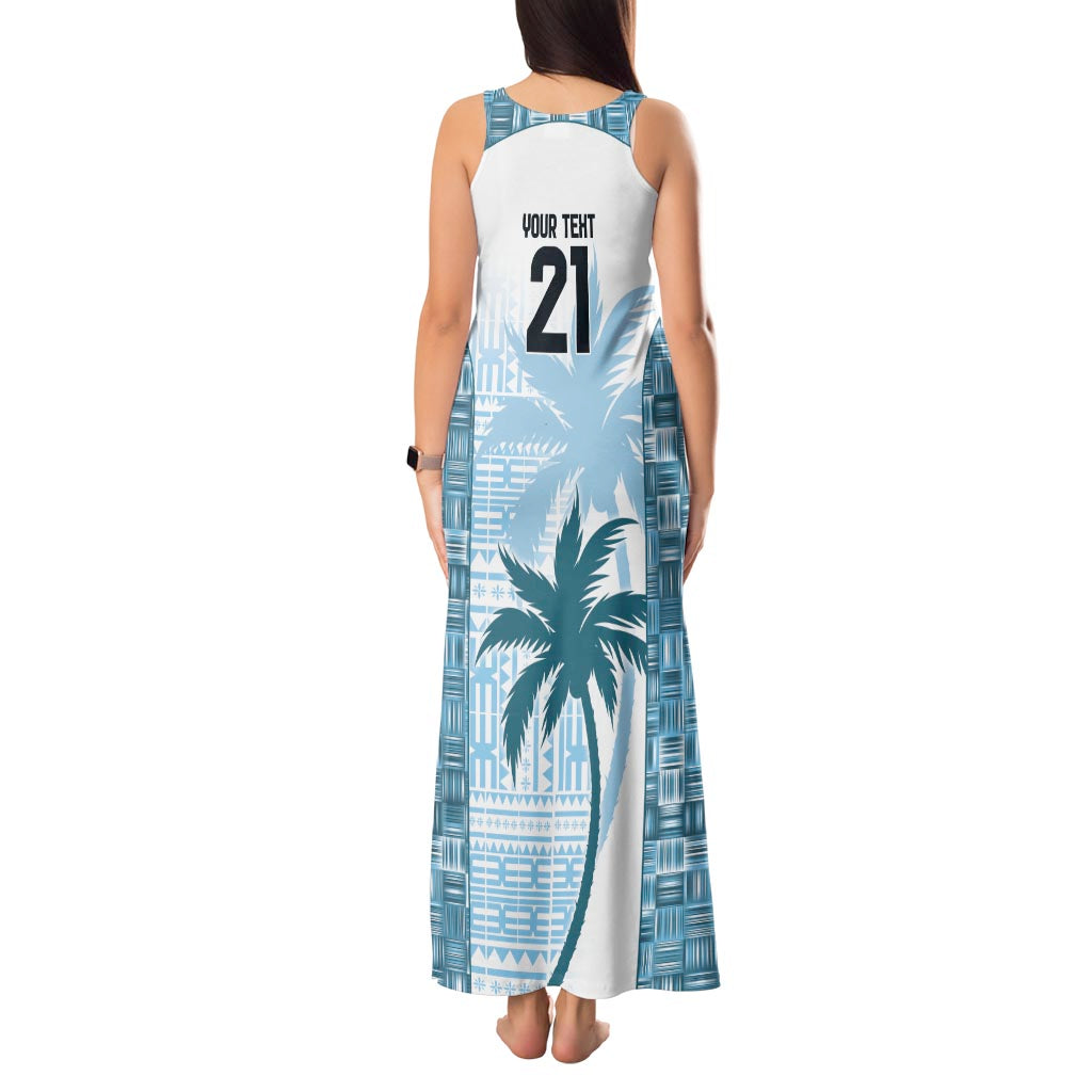 Custom Fiji Rugby Tank Maxi Dress History Champions World Cup 7s - Bllue LT9 - Polynesian Pride