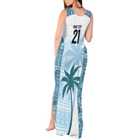 Custom Fiji Rugby Tank Maxi Dress History Champions World Cup 7s - Bllue LT9 - Polynesian Pride