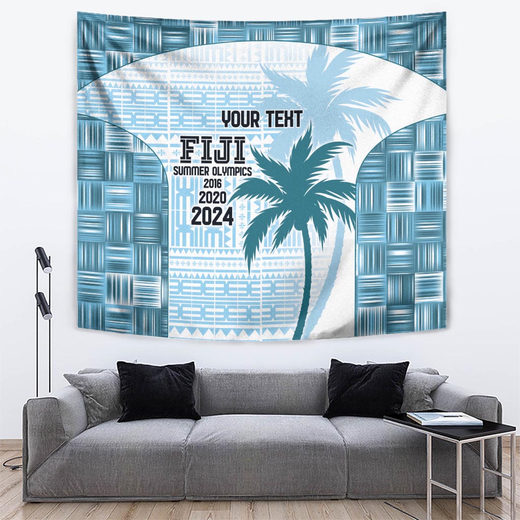 Custom Fiji Rugby Tapestry History Champions World Cup 7s - Bllue LT9 Blue - Polynesian Pride