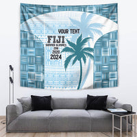 Custom Fiji Rugby Tapestry History Champions World Cup 7s - Bllue LT9 Blue - Polynesian Pride