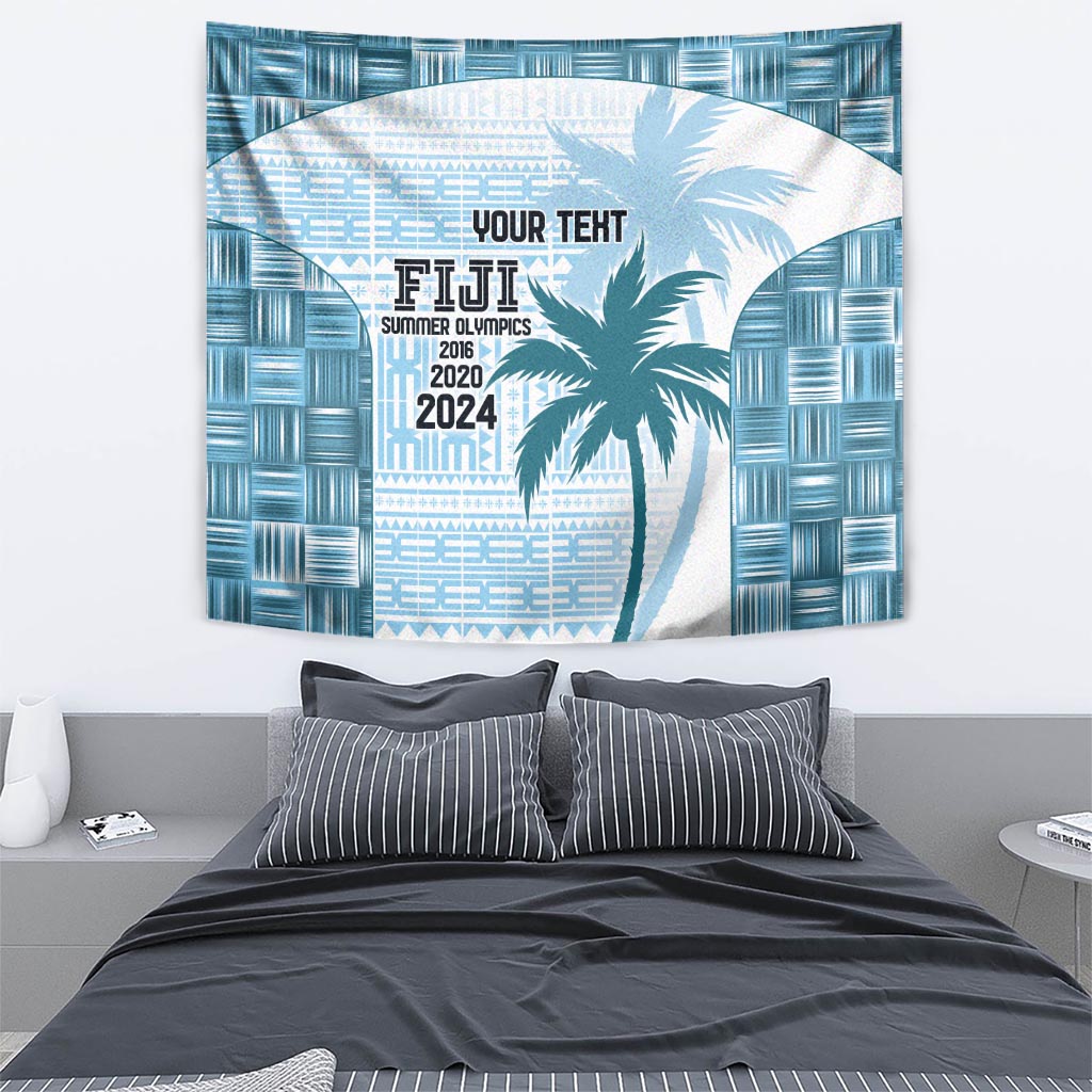 Custom Fiji Rugby Tapestry History Champions World Cup 7s - Bllue LT9 - Polynesian Pride