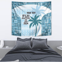 Custom Fiji Rugby Tapestry History Champions World Cup 7s - Bllue LT9 - Polynesian Pride
