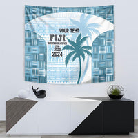 Custom Fiji Rugby Tapestry History Champions World Cup 7s - Bllue LT9 - Polynesian Pride