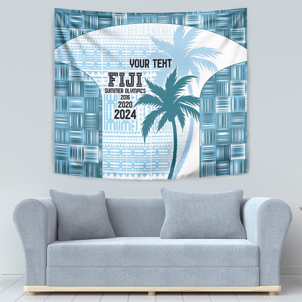 Custom Fiji Rugby Tapestry History Champions World Cup 7s - Bllue LT9 - Polynesian Pride