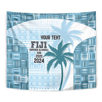 Custom Fiji Rugby Tapestry History Champions World Cup 7s - Bllue LT9 - Polynesian Pride