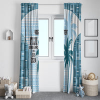Custom Fiji Rugby Window Curtain History Champions World Cup 7s - Bllue LT9 - Polynesian Pride