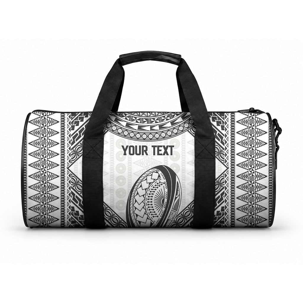 Custom Rugby Fiji National Heritage Duffle Bag White Traditional Masi Inspired LT9 One size White - Polynesian Pride