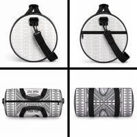 Custom Rugby Fiji National Heritage Duffle Bag White Traditional Masi Inspired LT9 - Polynesian Pride