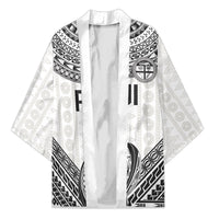 Custom Rugby Fiji National Heritage Kimono White Traditional Masi Inspired LT9 Unisex White - Polynesian Pride