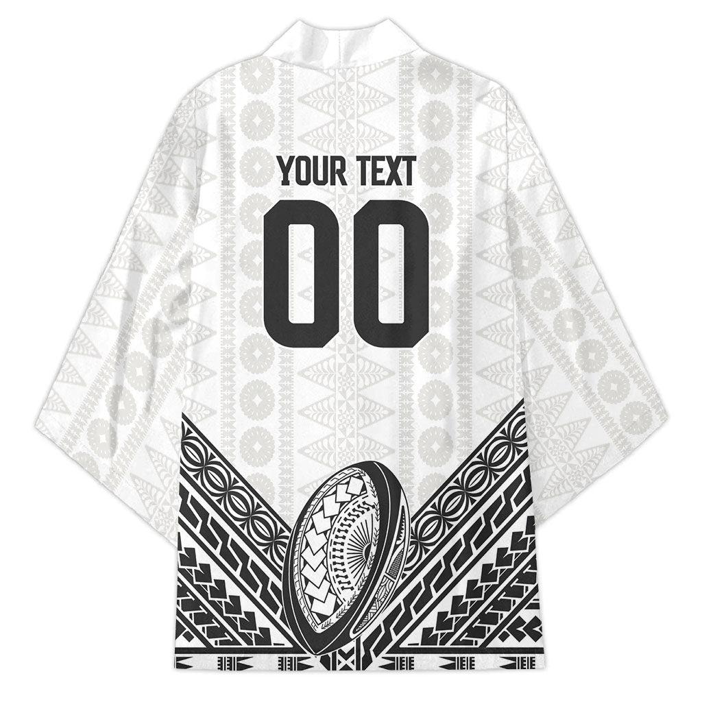 Custom Rugby Fiji National Heritage Kimono White Traditional Masi Inspired LT9 - Polynesian Pride