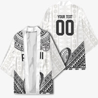 Custom Rugby Fiji National Heritage Kimono White Traditional Masi Inspired LT9 - Polynesian Pride