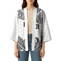 Custom Rugby Fiji National Heritage Kimono White Traditional Masi Inspired LT9 - Polynesian Pride