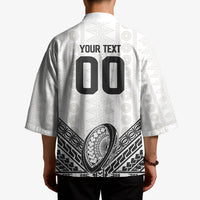 Custom Rugby Fiji National Heritage Kimono White Traditional Masi Inspired LT9 - Polynesian Pride