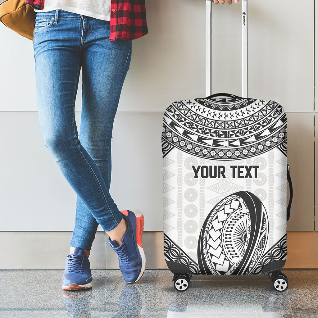 Custom Rugby Fiji National Heritage Luggage Cover White Traditional Masi Inspired LT9 - Polynesian Pride