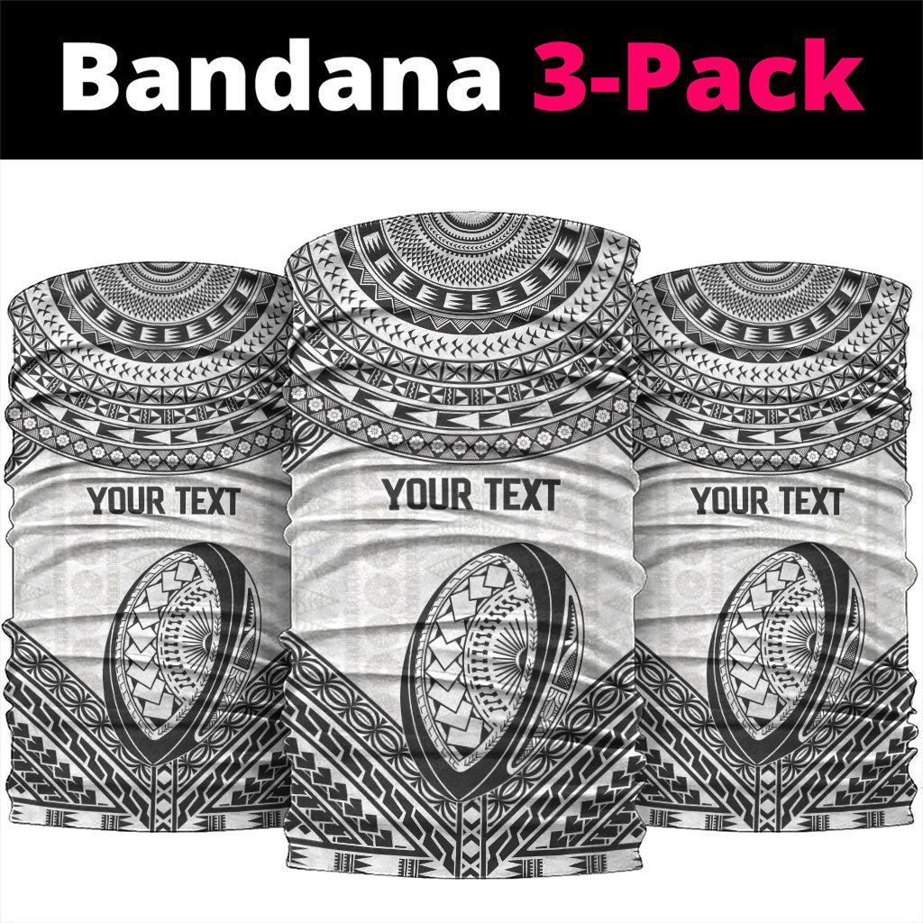 Custom Rugby Fiji National Heritage Neck Gaiter White Traditional Masi Inspired LT9 package One Size: 25*50cm White - Polynesian Pride
