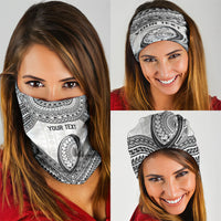 Custom Rugby Fiji National Heritage Neck Gaiter White Traditional Masi Inspired LT9 - Polynesian Pride