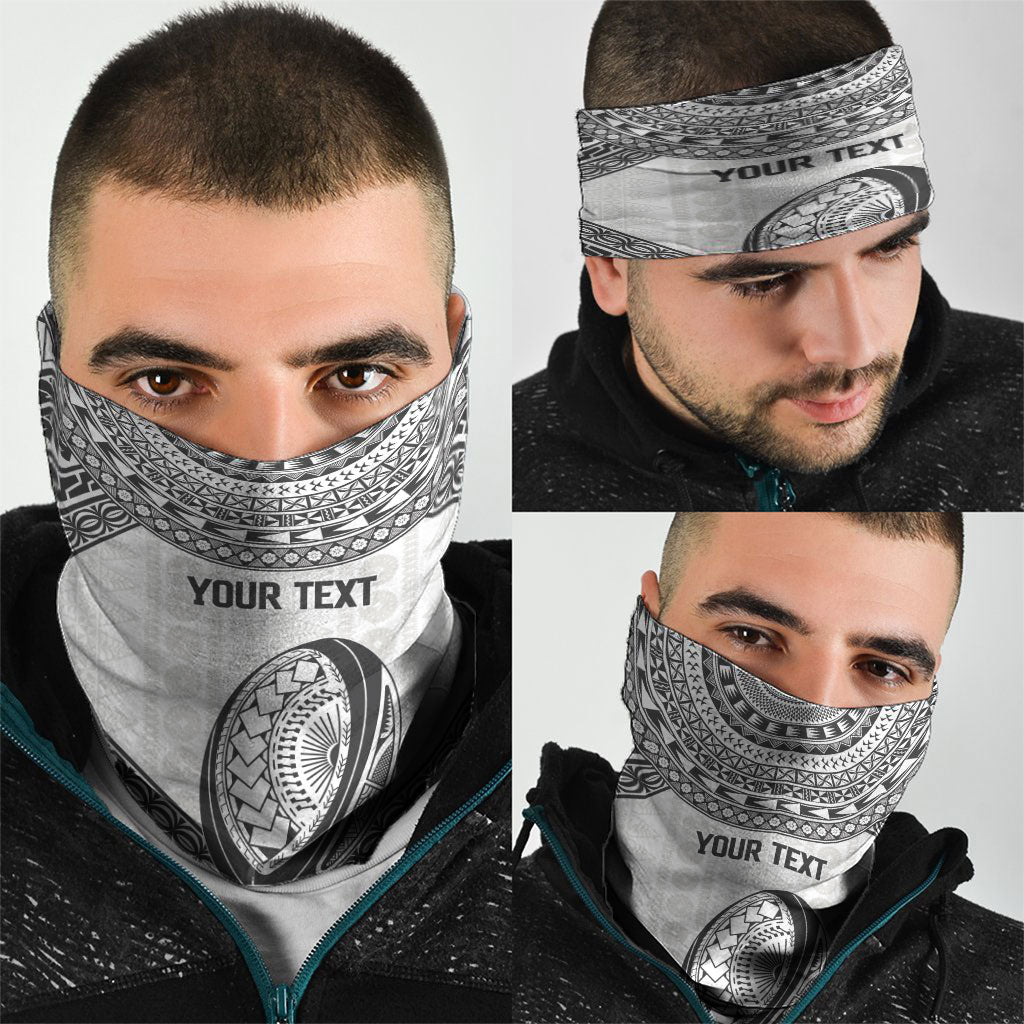 Custom Rugby Fiji National Heritage Neck Gaiter White Traditional Masi Inspired LT9 - Polynesian Pride