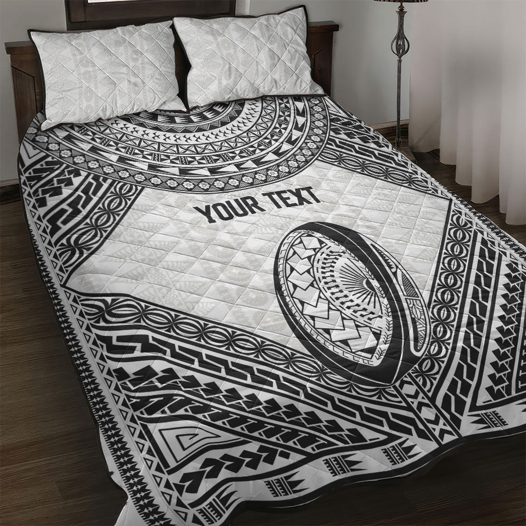 Custom Rugby Fiji National Heritage Quilt Bed Set White Traditional Masi Inspired LT9 White - Polynesian Pride