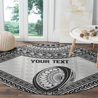 Custom Rugby Fiji National Heritage Round Carpet White Traditional Masi Inspired LT9 - Polynesian Pride