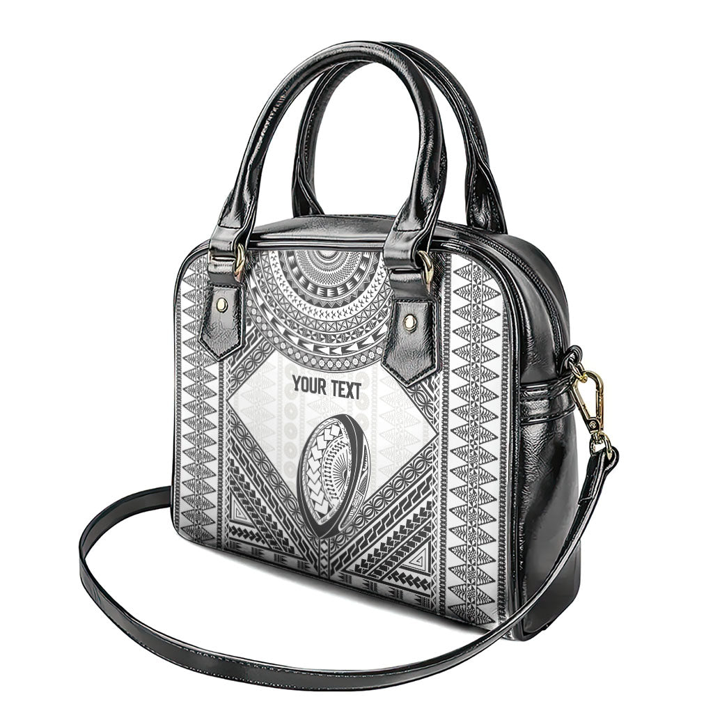 Custom Rugby Fiji National Heritage Shoulder Handbag White Traditional Masi Inspired LT9 - Polynesian Pride