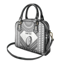 Custom Rugby Fiji National Heritage Shoulder Handbag White Traditional Masi Inspired LT9 - Polynesian Pride