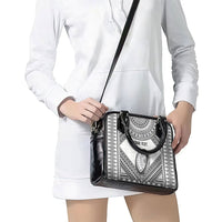 Custom Rugby Fiji National Heritage Shoulder Handbag White Traditional Masi Inspired LT9 - Polynesian Pride