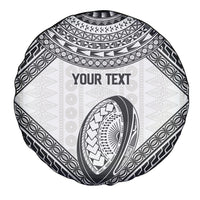 Custom Rugby Fiji National Heritage Spare Tire Cover White Traditional Masi Inspired LT9 - Polynesian Pride