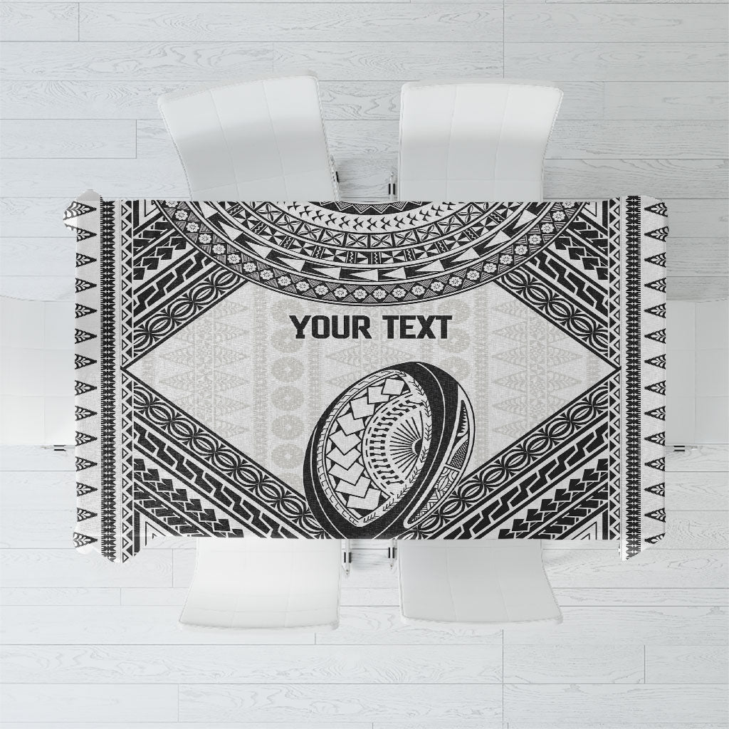 Custom Rugby Fiji National Heritage Tablecloth White Traditional Masi Inspired LT9 White - Polynesian Pride