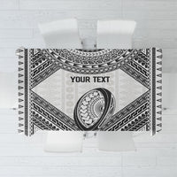Custom Rugby Fiji National Heritage Tablecloth White Traditional Masi Inspired LT9 White - Polynesian Pride