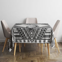 Custom Rugby Fiji National Heritage Tablecloth White Traditional Masi Inspired LT9 - Polynesian Pride