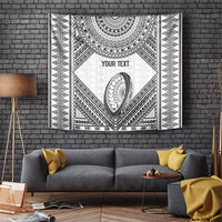 Custom Rugby Fiji National Heritage Tapestry White Traditional Masi Inspired LT9 White - Polynesian Pride