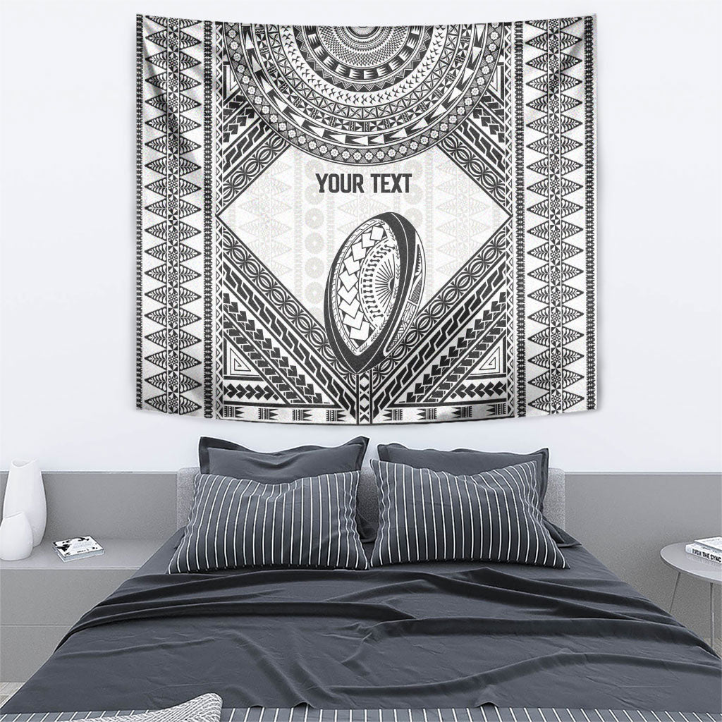 Custom Rugby Fiji National Heritage Tapestry White Traditional Masi Inspired LT9 - Polynesian Pride
