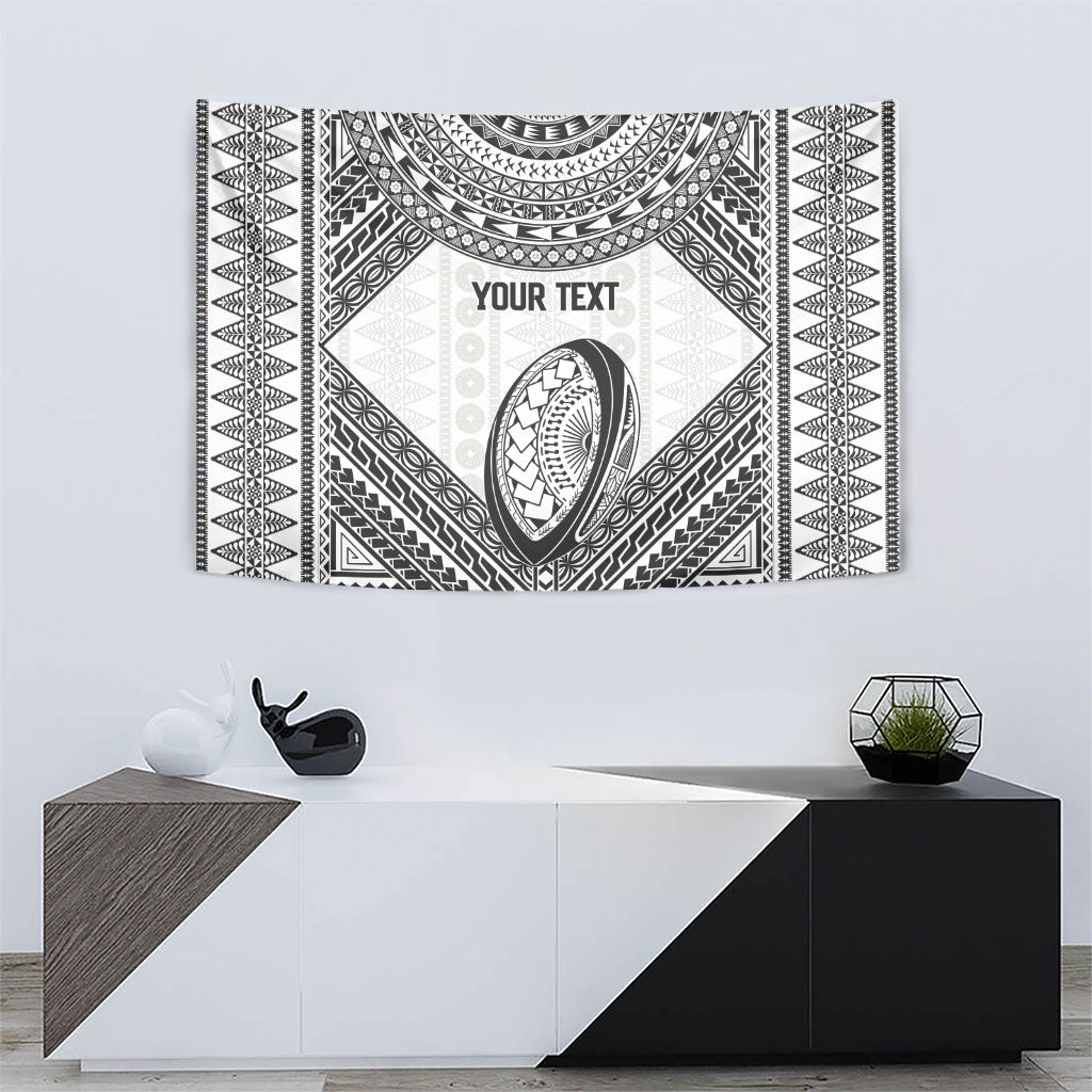 Custom Rugby Fiji National Heritage Tapestry White Traditional Masi Inspired LT9 - Polynesian Pride