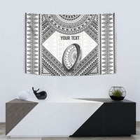 Custom Rugby Fiji National Heritage Tapestry White Traditional Masi Inspired LT9 - Polynesian Pride